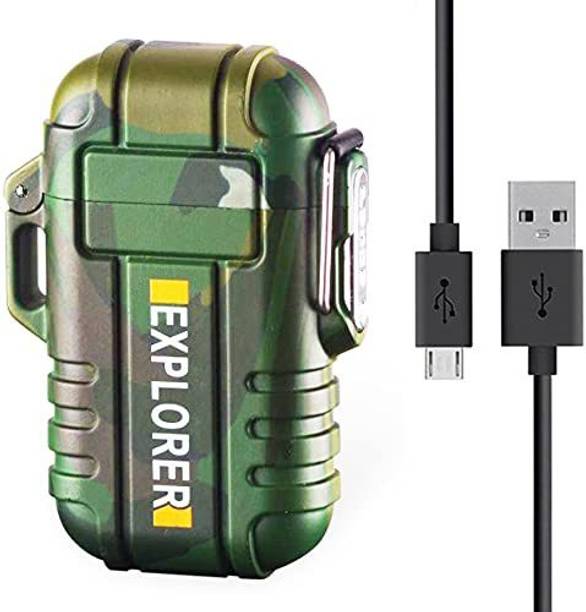 Viraan Explorer Electric Lighter, USB Rechargeable Portable Plasma Arc Flameless Lighter, Waterproof and Windproof Lighter Used for Cigarette |Camping |Hiking |Trekking| and for Outdoor Indoor Purpose Cigarette Lighter