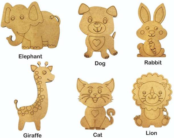ARNIYAVALA Premium Quality Paint Your Wooden Fridge Magnets for Kids/Adults (Paint Wooden Animals)