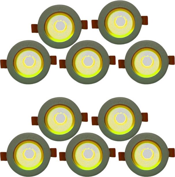D'Mak COB Spot Light - 6 Watt - ROUND - Warm White (4000K), Pack of 10 Recessed Ceiling Light Ceiling Lamp