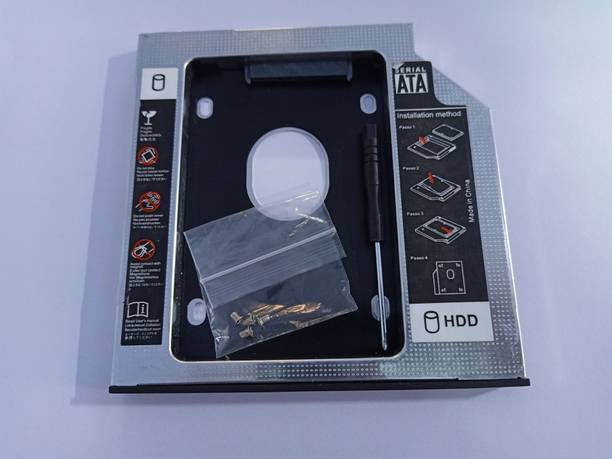 TERABYTE 9.5MM Internal HDD Caddy 2.5'' SATA Second Hard Disk Drive Enclosure Universal CD/DVD-ROM to Expanded Data Storage on All Laptops 2.5 inch 9.5 MM Internal Hard Drive Enclosure/HDD CADDY