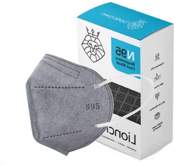 Lioncrown N95 5-Layer Reusable, Washable Anti-Pollution Face Mask, Nose Pin, 3D Design Reusable, Washable, Water Resistant