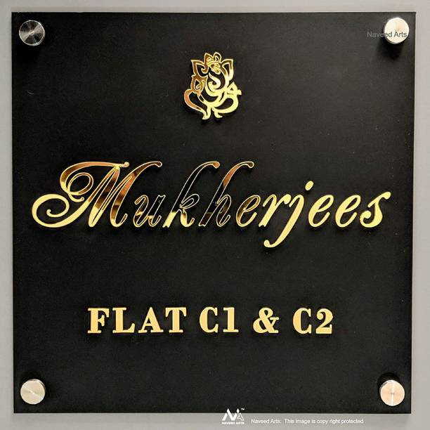 Tripti Products Polypropylene Door Name Plate For Home Office Outdoor Entrance Customized Personalized Wall Hanging Black Religious Symbol Letters Laser Cut Door Name Plat Name Plate Price In India Buy