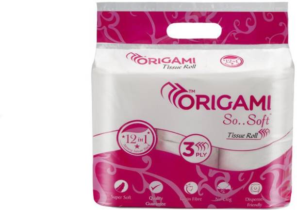 Origami So.Soft - 3 Ply Toilet Paper | Tissue Roll - 12 in 1-12 Rolls - 160 Pulls Per Roll - Total 1920 Pulls Toilet Paper Roll
