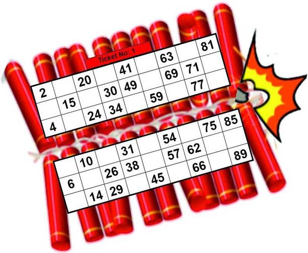 Tambola Tickets Crackers Diwali Theme Tambola Housie Tickets (24 Cards , Printed on Hardsheet ), DesignCode: CA131 Party & Fun Board Game