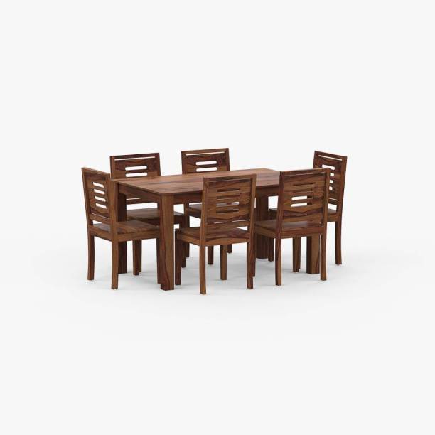 R K DECOR Solid Wood 6 Seater Dining Set (Finish Color -Natural Honey, DIY(Do-It-Yourself) Solid Wood 4 Seater Dining Set