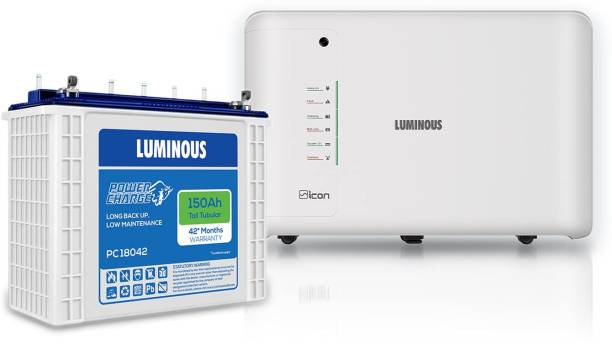LUMINOUS iCon 1100 Inverter with PC 18042 150Ah Tall Tubular Inverter Battery