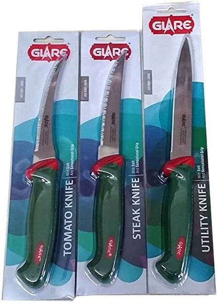 Glare 3 Pc Steel Knife Steak Knife-GA103,Utlity knife-GA105 & Tomato knife-GA104 3Pcs Set