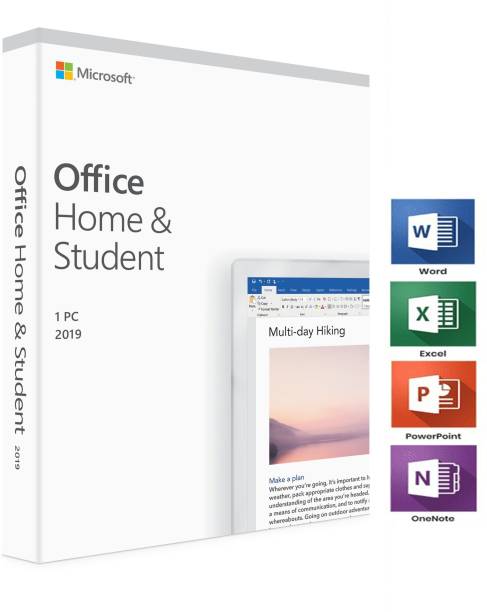 MICROSOFT Office Home and Student 2019, One-Time Purchase - Lifetime Validity, 1 Person, 1 PC or Mac (Activation Key Card)
