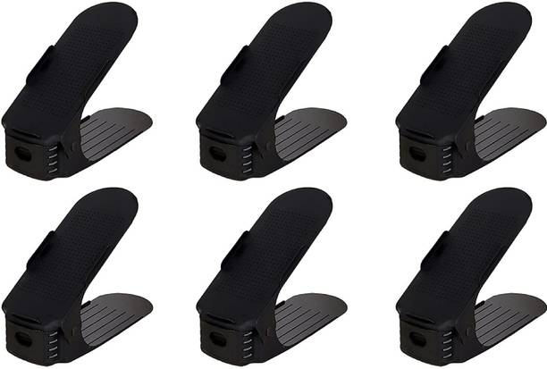 SKOFRI Shoe Slots Organizer, Space Saver Double Deck Adjustable Shoe Slots for Closet Plastic Shoe Stand