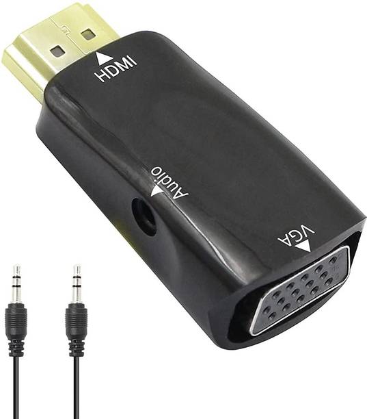 microware  TV-out Cable HDMI to VGA Adapter?1080P HDMI Male to VGA Female Converter with Audio Compatible with Monitor, Laptop, Computer, PC, Desktop, Projector, HDTV, Chromebook, Ultrabook's and More