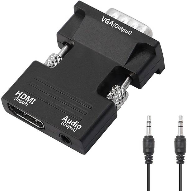 microware  TV-out Cable HDMI to VGA Adapter with 3.5mm Audio Jack HDMI Female to VGA Male Converter?Compatible for Computer, Desktop, Laptop, PC, Monitor, Projector, HDTV, Chromebook, Roku, Xbox and More