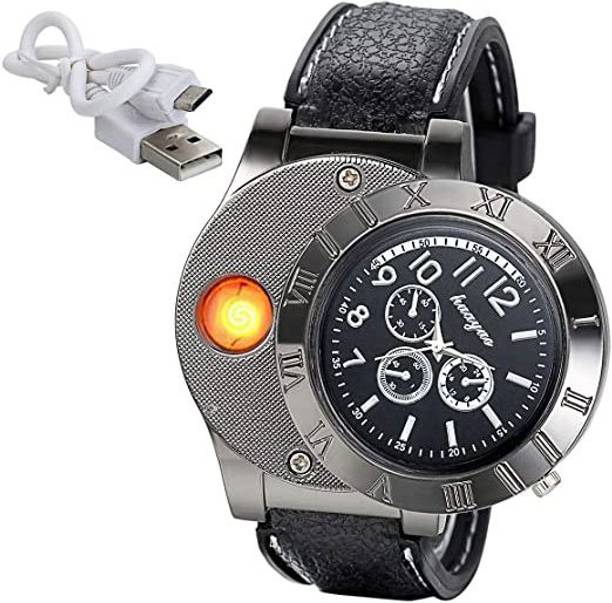 WRADER Fashionable Newly Arrived Cigarette Lighter Watch USB Charging Water-Resistant Hand Watch Cigarette Lighter