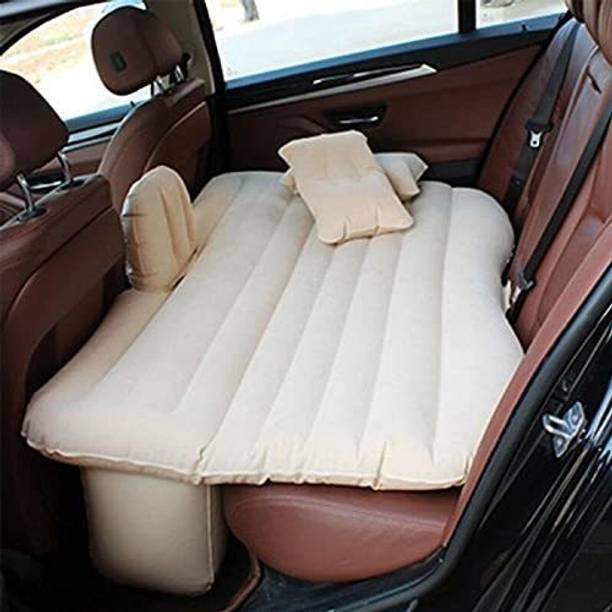 Anadaya Enterprise Inflatable Car Air Mattress with Pump (Portable) Travel, Camping, Vacation | Back Seat Blow-Up Sleeping Pad | Hatchback, Sedan, SUV, Minivan (Beige, Base + Bed) black car bed Inflatable Car Bed Mattress with Two Air Pillows, Car Inflatable Bed