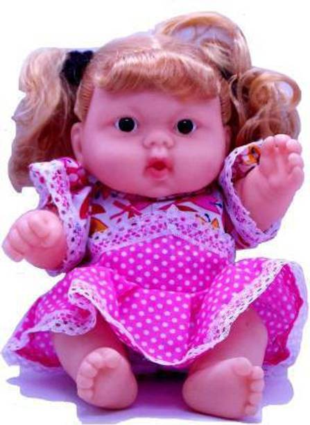 Nihank Cute Little baby Kuki doll with Pink dress up for kids girls & boys