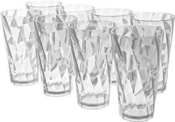 सेंट्रीकस TWISTER Shape Plastic UNBREAKABLE Water Glasses White Glass Set6 ग्लास सेट