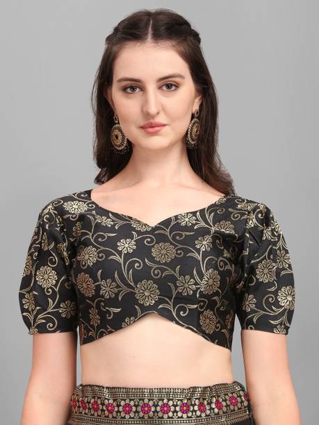 PURVAJA Solid, Embellished Semi Stitched Lehenga Choli - Image 6