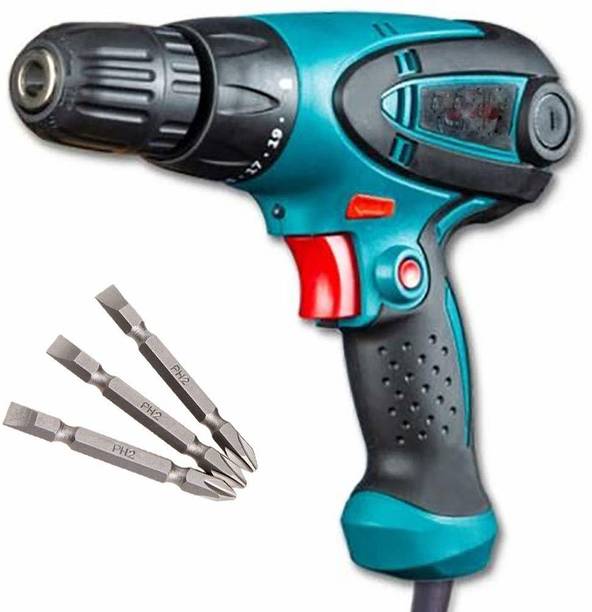 XDLB SGN_3p PH+- 101 variable corded electric impact Screwdriver gun Cum Drill drivers reverses drive chuck 10 mm with free 3 PCS PH2 Plus and Minus Bit Sets Multicolor Collated Screw Gun