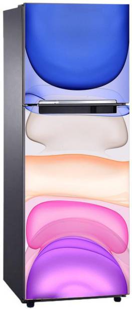 Global Graphics Studio 61 cm Decorative large Double door Fridge wallPaper Gorgeous Various Colours with pink, blue, and grey shades (PVC fridge WallPaper ) Removable Sticker