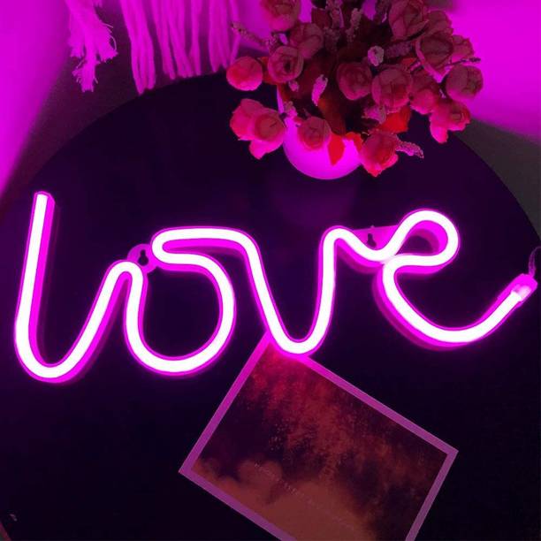 BM Ecom Traders Love Neon LED Light Sign for Room Decoration, Wall Hanging for Birthday Gifts Night Lamp