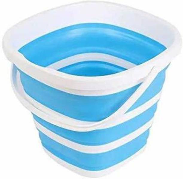 JRD Foldable Silicone Buckets Balti for Fishing, Camping, Car Washing, Circle Bucket 10 L Silicone, Plastic Bucket