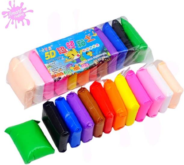 SmartCrafting 12 Colors Air Dry Light Weight Clay for Kids Fun Toy, Creative Art & Crafts, Gift for Kid Art Clay