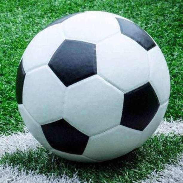 Dinetic Football Size-5 With Air pump - Size: 5 (Pack of 1, White, Black) Football - Size: 5