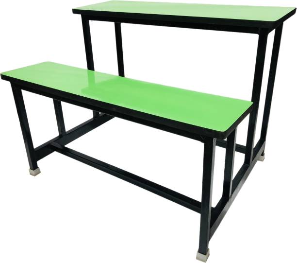 KITHANIA KITHANIA School Home Tution Medium Duel Desk for Two Students Heavy Duty Frame with ply Board Green Color (for Classes 3rd to 7th) Students Solid Wood 2 Seater