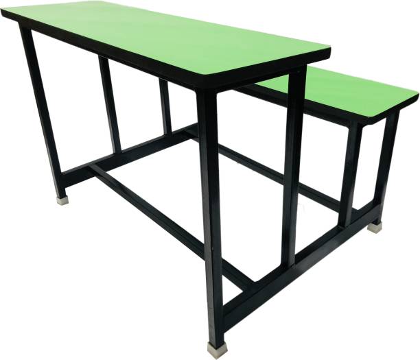 SOMRAJ SOMRAJ School Bench Duel Desk Bench Medium Bench Double Student Bench Cum Duel Desk Strong and Sturdy Metal Standard Structure with Wooden Top (for Classes 3rd to 7th) Metal 2 Seater