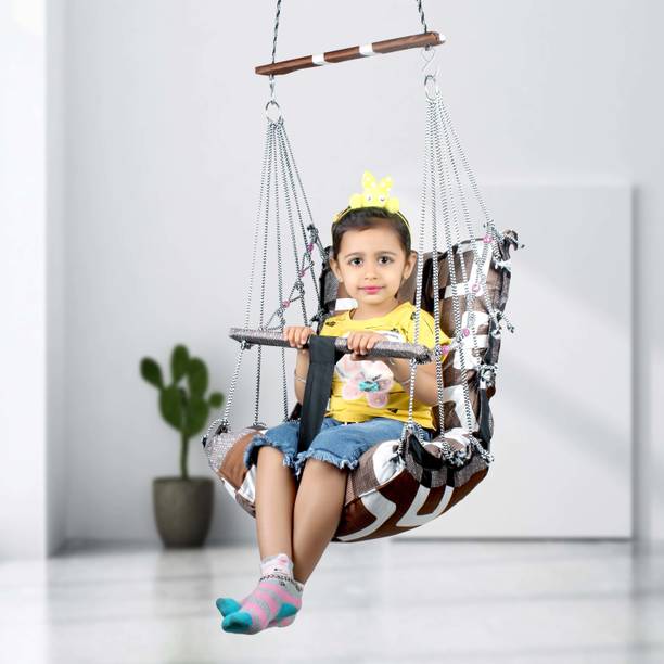 Yaksok ZONES Baby Swing 1-9 Year Folding With Safety Belt,Washable,Reliance Filling Material Cotton, Wooden Hammock
