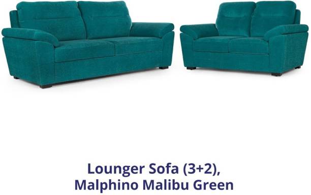 Wakefit Lounger Fabric 3 + 2 Malibu Green Sofa Set