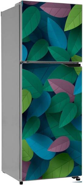 Global Graphics Studio 61 cm Decorative large Double door Fridge wallPaper Green and light Green Leaf with Thin Branches (PVC fridge WallPaper ) Removable Sticker