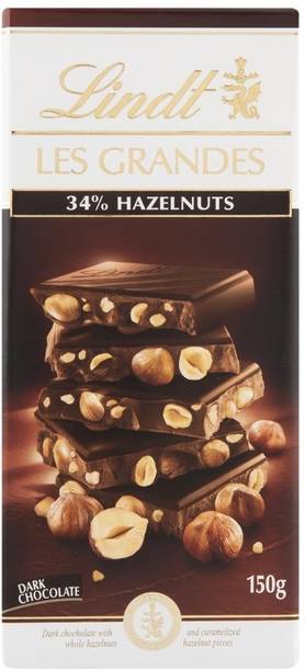 LINDT LES GRANDES 34% Hazelnuts Dark Chocolate (IMPORTED) Bars