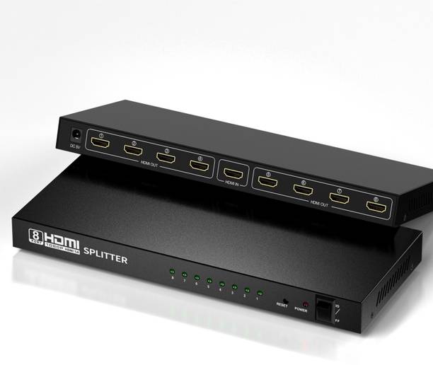 microware HDMI Splitter 1X8, 1 in 8 Out HDMI Port, Supports 3D 4Kx 2K Full HD 1080P, Compatible for TV, Monitor, LED, Projector (Not a Switch) Media Streaming Device