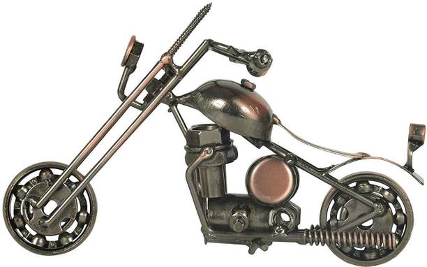 JAMBOREE Vintage Metal Bike Showpiece– Handcrafted Motorcycle Décor, Office Desk and Gift Decorative Showpiece - 8 cm