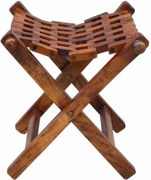 manzees Pure Sheesham Foldable Stool for Living Room | Bedroom Furniture | Office Decor | Portable Light Weight Stool Stool