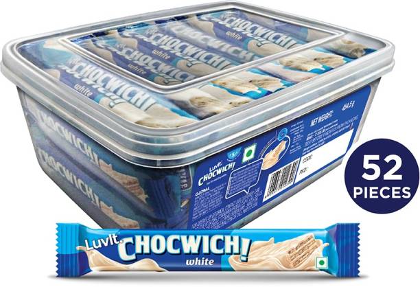LuvIt Chocwich White With Crunchy Wafers Coated with the Layer of Rich White Chocolate Bars