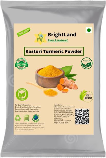 Brightland Organic Wild Kasturi Turmeric Manjal Amba Haldi Powder For Skin Whitening