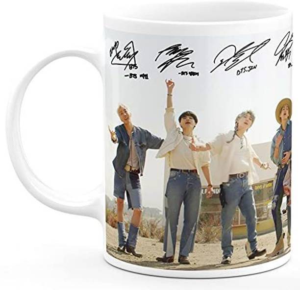 Convay BTS Permission To Dance Printed Ceramic Cup For Kids - 11 oz (White , 350ml) Ceramic Coffee Mug