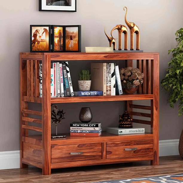 Wood Mount Sheesham Wood Book Shelf for Bedroom/Home/Hotel/Living Room (With Storage) Solid Wood Console Table
