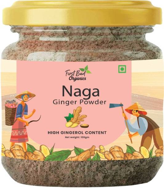 First Bud Organics Naga Ginger Powder|High Gingerol Content| Organic Ginger Powder 100 GM Pack of 1