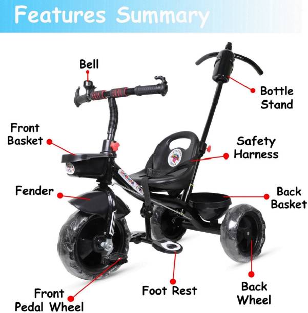 DUGGI MUGGI BABY TRICYCLE FOR KIDS TRICYCLE RECOMMENDED TRICYCLE FOR BABY GIRL OR BABY BOY for age 1,2,3,4,5 years kids Tricycle