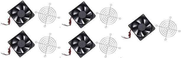 ERHIndia 5 Pcs12V DC CPU Cooler r Comes with 3INCES Grill 12V DC Cooling Fan for PC Case Cabinet