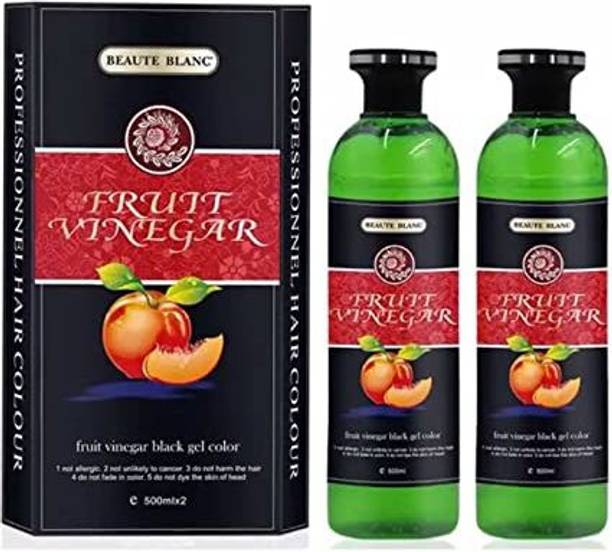 BEAUTE BLANC Fruit Vinegar Gel Hair Color - Black + Hair Dye Brush , NATURAL BLACK