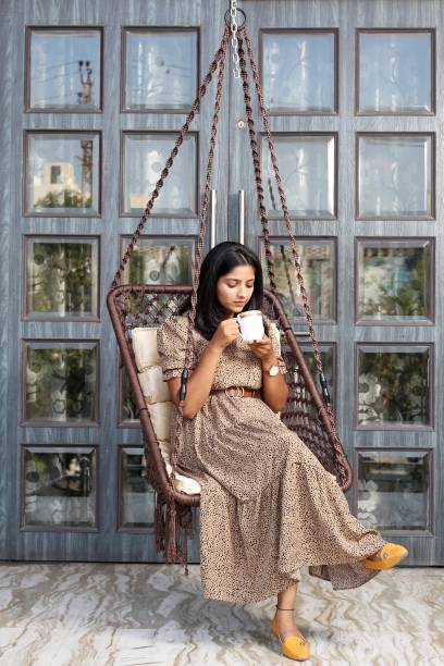 Patiofy Premium Square Swing for Adults with Golden Cushion, Jhula Indoor,Swing for Home Polyester Large Swing