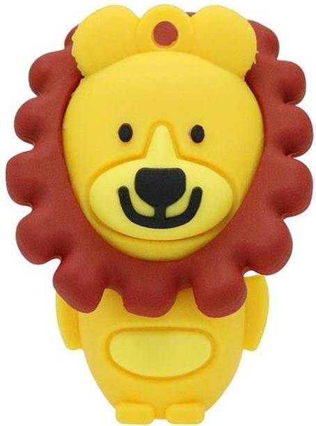 PANKREETI PDS25 Cute Lion Fancy Cartoon Designer 64 GB Pen Drive Compatible with Netbook, Gaming Console, Desktop Computer, Television, Audio Player, Laptop USB 2.0 Rubber Case