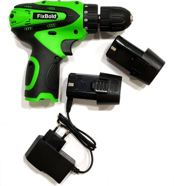 FixBold Cordless Screw Driver Cum Drill Machine 12V Li-ion Pistol Grip Drill Corded Screw Driver with Reverse Switch 1300RPM Drywall Screw Gun