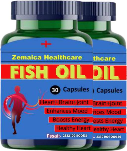 Health Ayurveda Fish Oil, Body Stamina, Energy Power, Heart, Pack of 2, Capsule