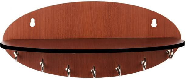 सुवेहार्ट्स Designer Shelf Oval Shape Brown Key holder लकड़ी की होल्डर