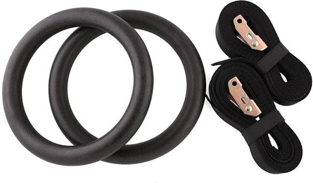 Khargadham Gymnastic ABS Plastic Rings with Heavy Duty Adjustable Strap,Roman Rings Gym Pilates Ring