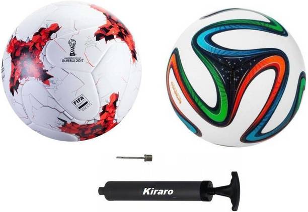 HACKERX Set of Russia & Brazuca Football With Air Pump Football - Size: 5